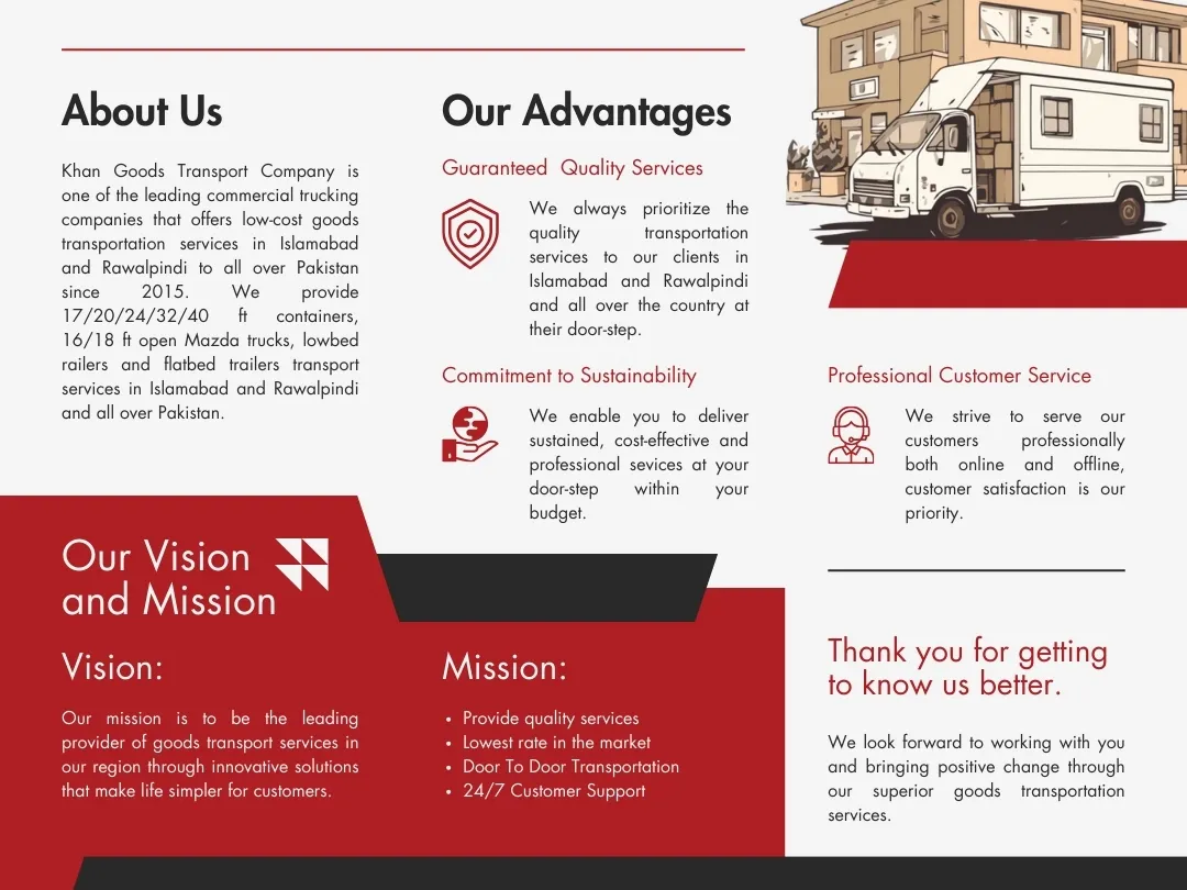 Truck transport services in islamabad and Rawalpindi